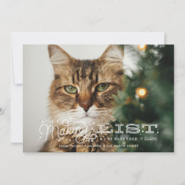 Die lustige Weihnachtskarte der lustigen Katze Feiertagskarte