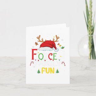 Die lustige Weihnachtsmannmütze zwang Familie Spaß Karte
