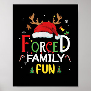 Die lustige Weihnachtsmannmütze zwang Familie Spaß Poster