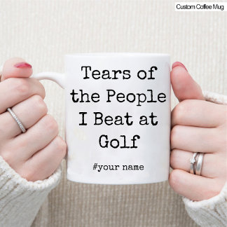 Die lustigen Tränen der Leute, die ich am Golf tra Tasse