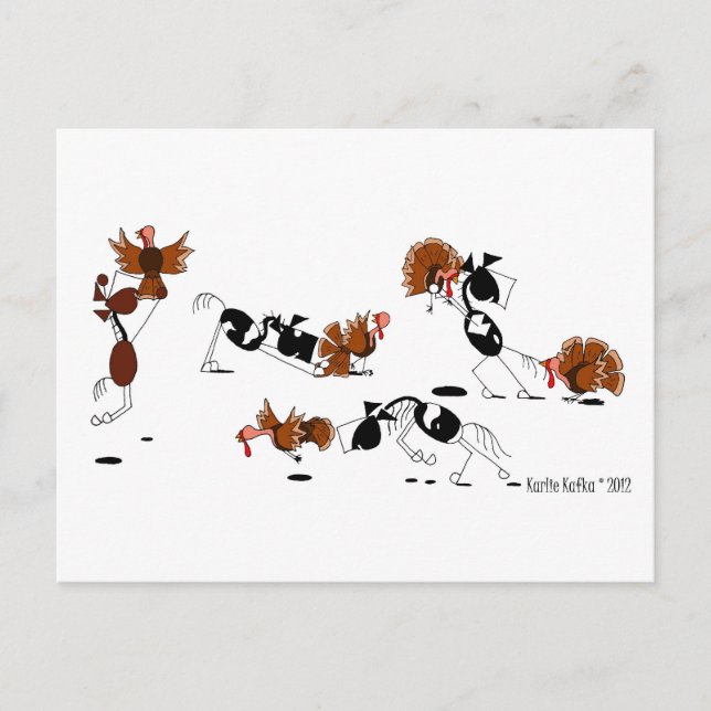 Die lustiges Pferdewilde Postkarte (Vorderseite)