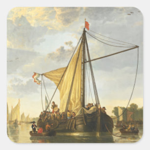 Die Maas bei Dordrecht Aelbert Cuyp Quadratischer Aufkleber