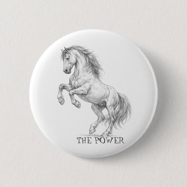 Die Macht des Hengstes | Majestätisches Pferd Graf Button (Vorderseite)