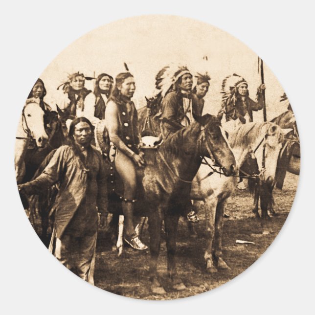 Die mächtigen Sioux Runder Aufkleber (Vorderseite)