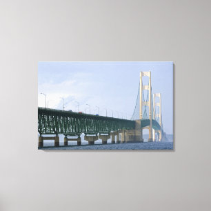 Die Mackinac Bridge über die Straße von Leinwanddruck