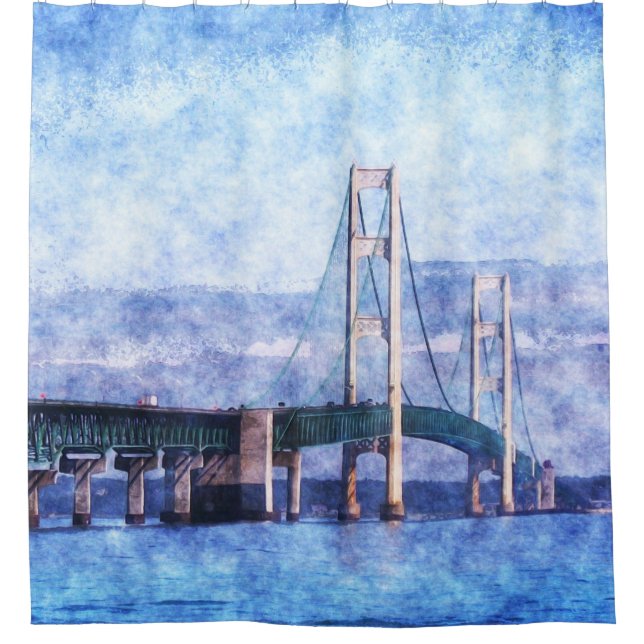 Die Mackinac-Brücke Duschvorhang (Vorderseite)