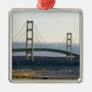 Die Mackinac-Brücke über die Straße 4 Ornament Aus Metall
