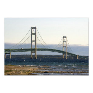 Die Mackinac-Brücke überspannt die Straße von 3 Fotodruck
