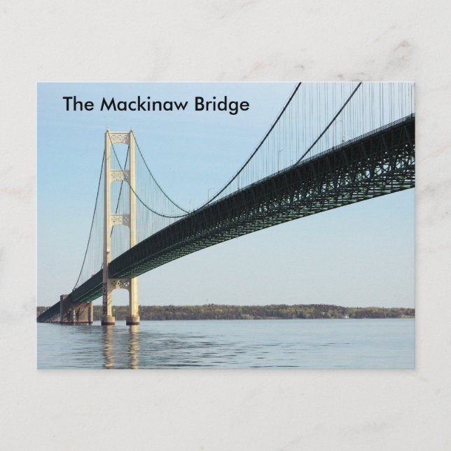 Die Mackinaw-Brücke - Tageslicht Postkarte (Vorderseite)