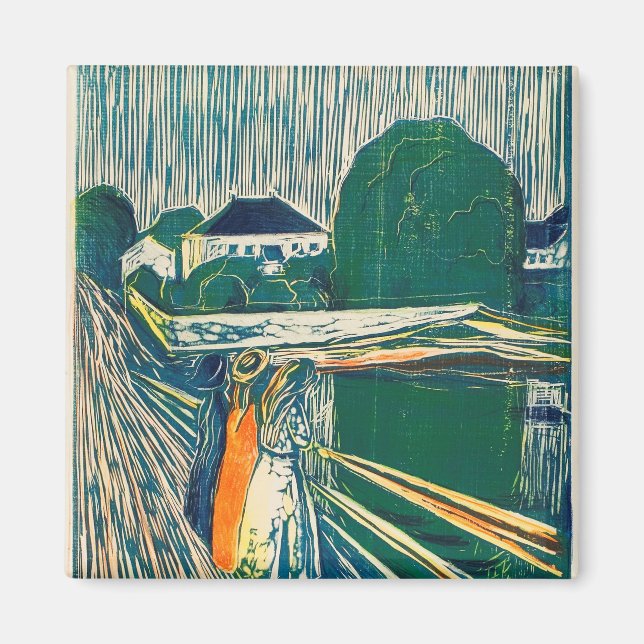 Die Mädchen auf der Brücke 1918 von Edvard Munch Magnet (Vorne)