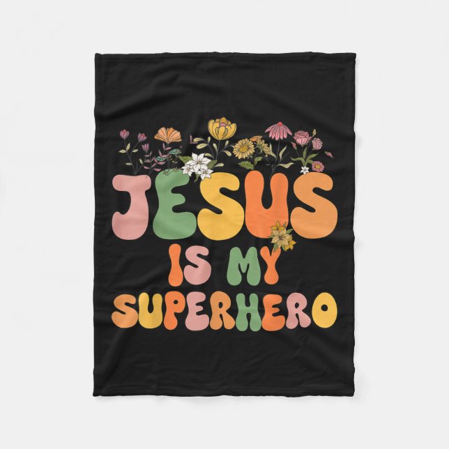 Die Mädchen Jesus ist mein Christlicher Superheld, Fleecedecke (Vorderseite)