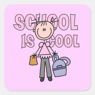 Die Mädchenschule ist Cool Quadratischer Aufkleber