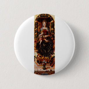 Die Madonna della Candeletta Carlo Crivelli Kunst Button