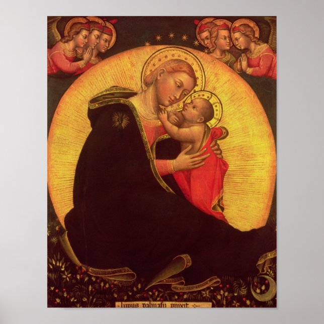 Die Madonna der Demut, 1390-1400 Poster (Vorne)