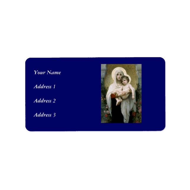 Die Madonna der Rose von Bouguereau (1903) Adressaufkleber (Vorne)