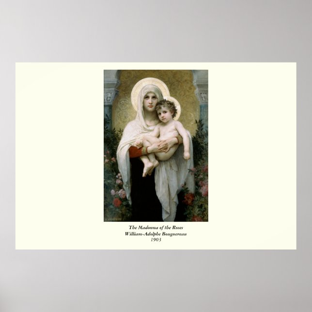 Die Madonna der Rose von Bouguereau (1903) Poster (Vorne)