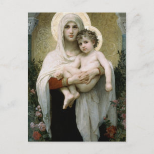 Die Madonna der Rose von Bouguereau (1903) Postkarte