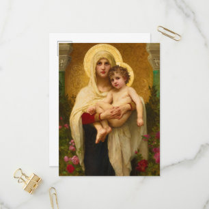 Die Madonna der Rose von William Bouguereau Einladungspostkarte