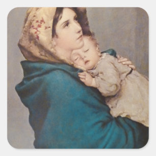Die Madonna der Straßen von Roberto Ferruzzi Quadratischer Aufkleber