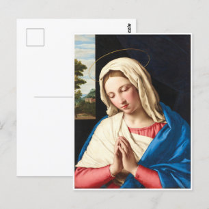 Die Madonna im Gebet, eine Landschaft jenseits Postkarte