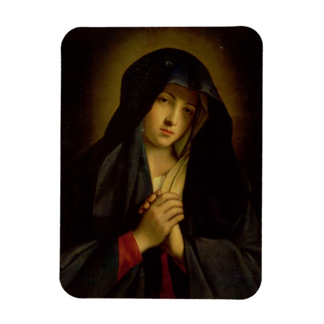 Die Madonna in Sorrow (Öl auf Leinwand) Magnet (Vertikal)