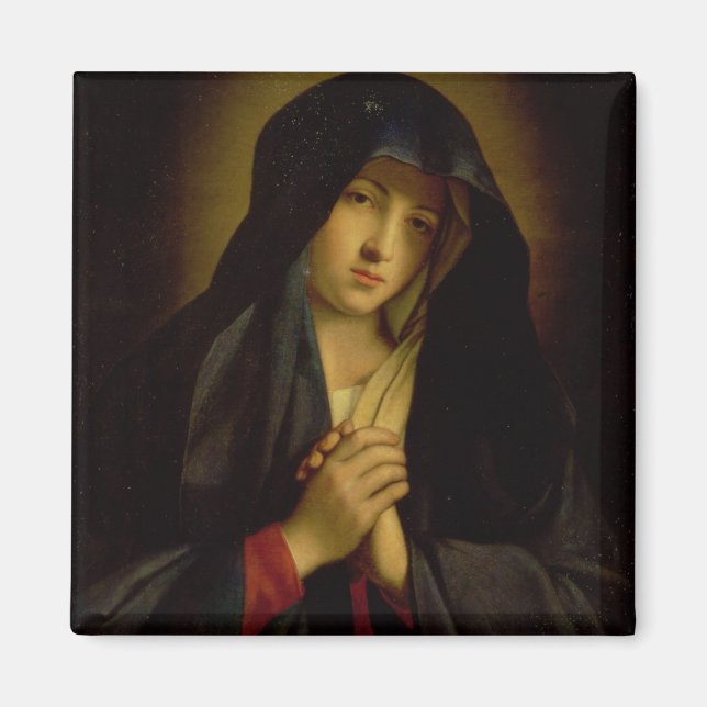 Die Madonna in Sorrow (Öl auf Leinwand) Magnet (Vorne)
