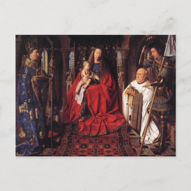 Die Madonna mit Canon van der Paele, Jan van Eyck Postkarte (Vorderseite)