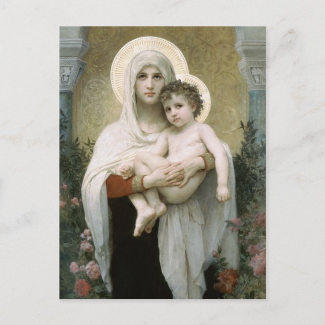 Die Madonna mit den Rose Postkarte (Vorderseite)