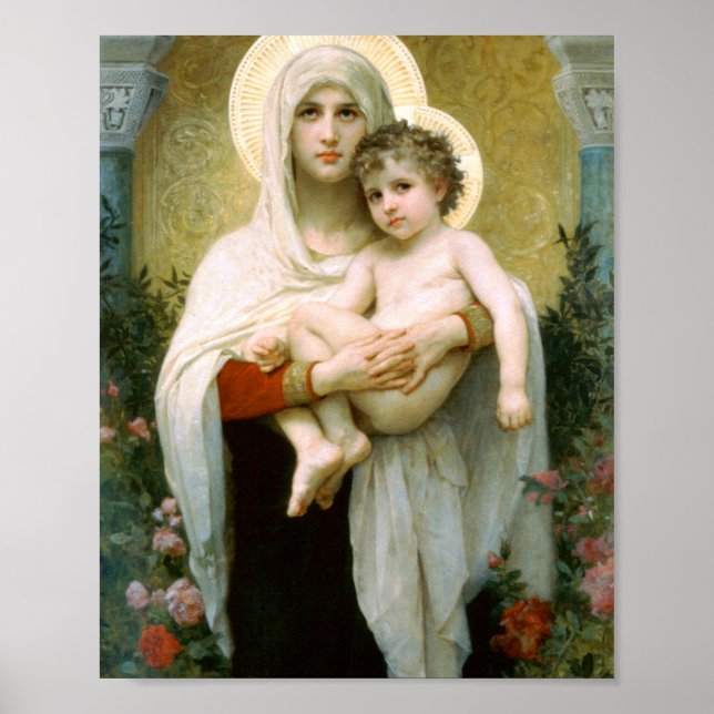 Die Madonna mit den Rose William Adolphe Bouguerea Poster (Vorne)