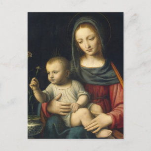 Die Madonna mit der Narbe, Bernardino Luini Postkarte