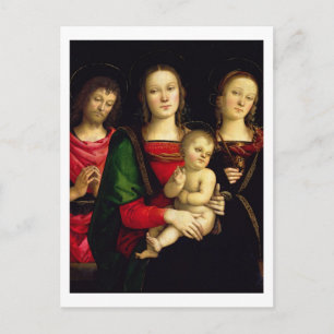 Die Madonna und das Kind mit dem Johannes der Tauf Postkarte