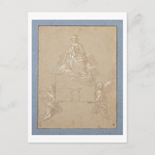 Die Madonna von Loreto (Stift und Tinte) Postkarte (Vorderseite)