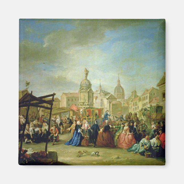 Die Madrider Messe auf der Plaza de la Cebeda (Öl  Magnet (Vorne)