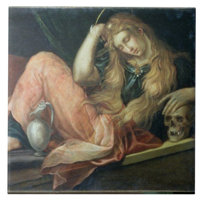 Die Magdalene (Öl auf Leinwand) Fliese (Vorderseite)