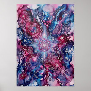 Die Magenta Starseed Spirit Bloom Wandkunst Poster