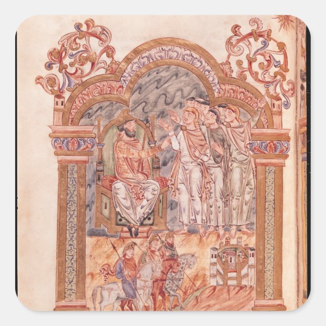 Die Magi besuchende Königsherde Quadratischer Aufkleber (Vorderseite)