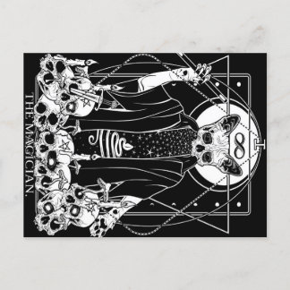Die Magician-Tarot-Karte |Niedliche Katzengestaltu Feiertagspostkarte