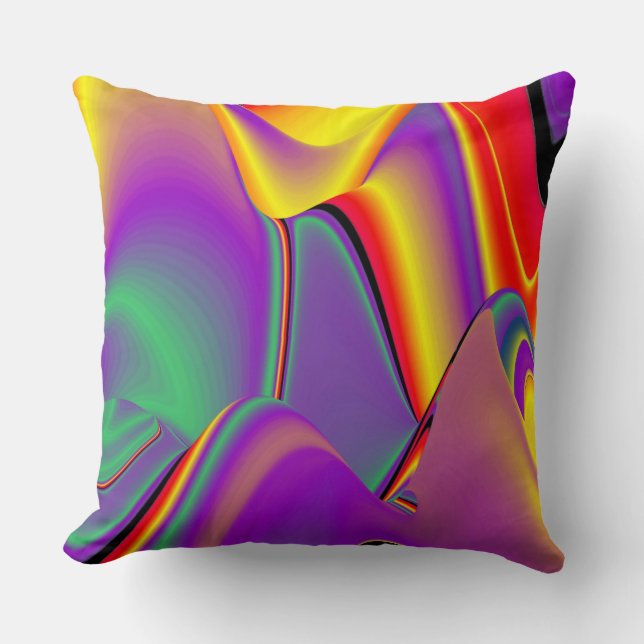 Die Magie der Farben Abstrakt 3D-Rainbowart Kissen (Vorderseite)