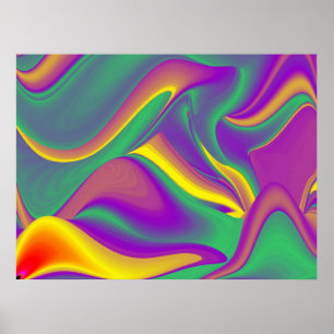 Die Magie der Farben Abstrakt 3D-Rainbowart Poster