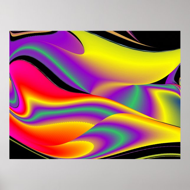 Die Magie der Farben Abstrakt 3D-Rainbowart Poster (Vorne)