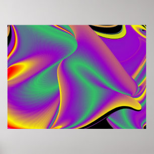 Die Magie der Farben Abstrakt 3D-Rainbowart Poster