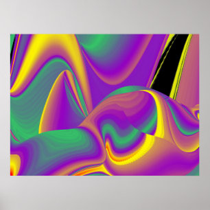 Die Magie der Farben Abstrakt 3D-Rainbowart Poster