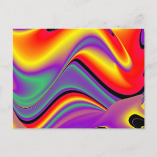 Die Magie der Farben Abstrakt 3D-Rainbowart Postkarte
