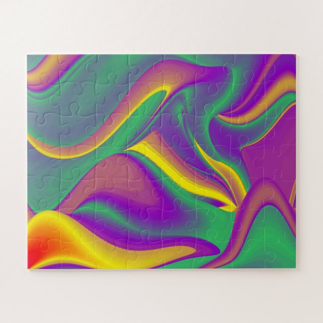 Die Magie der Farben Abstrakt 3D-Rainbowart Puzzle (Horizontal)