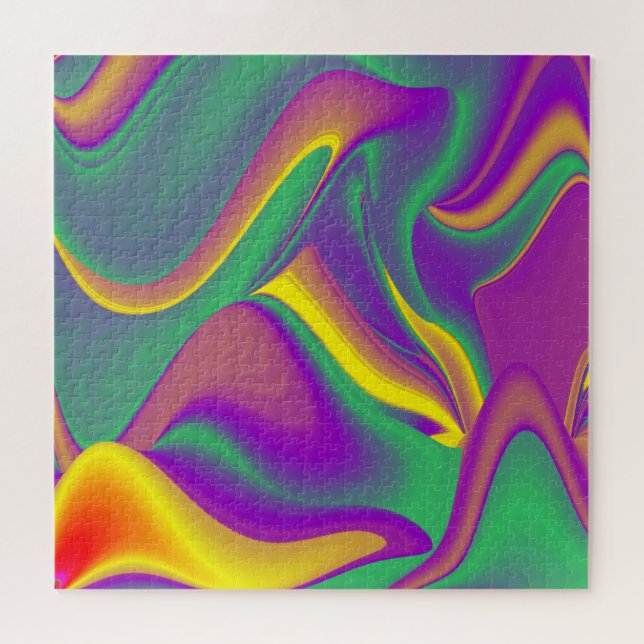 Die Magie der Farben Abstrakt 3D-Rainbowart Puzzle (Horizontal)