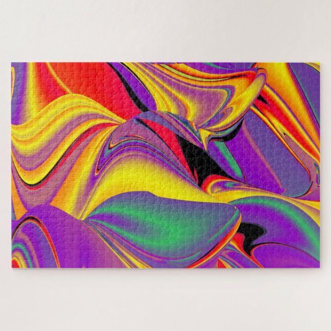 Die Magie der Farben Abstrakt 3D-Rainbowart Puzzle (Horizontal)