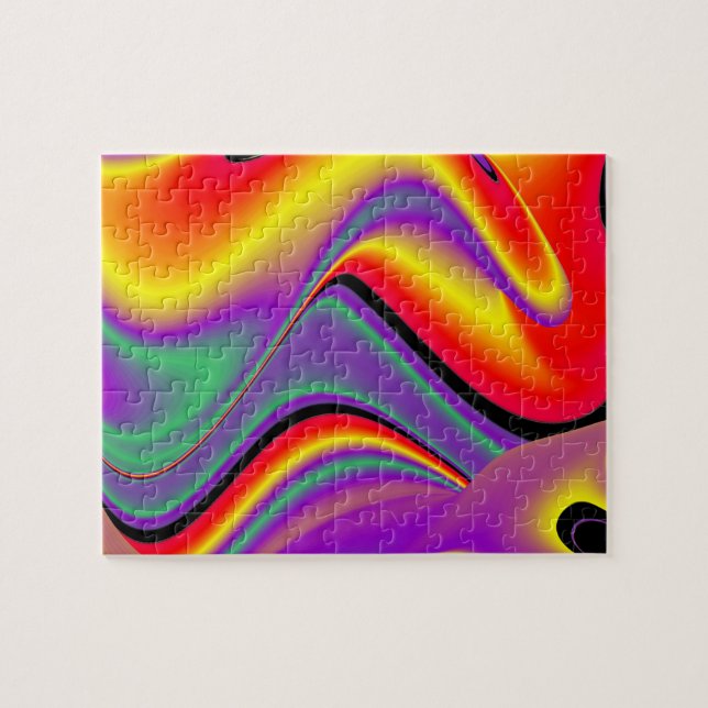Die Magie der Farben Abstrakt 3D-Rainbowart Puzzle (Horizontal)