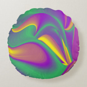 Die Magie der Farben Abstrakt 3D-Rainbowart Rundes Kissen