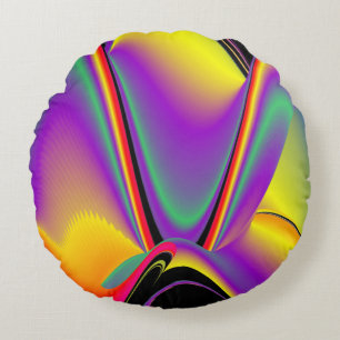 Die Magie der Farben Abstrakt 3D-Rainbowart Rundes Kissen