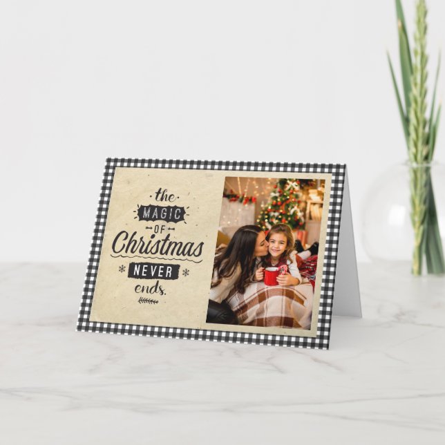 Die Magie der Weihnachtszeit endet nie Personalisi Karte (Vorderseite)